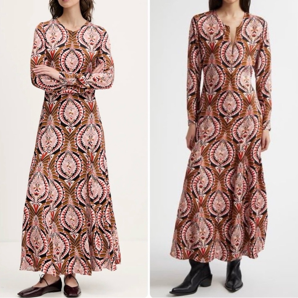 FARM Rio Pineapple Jewelry Long Sleeve Maxi Dress Women’s Large - Picture 7 of 9